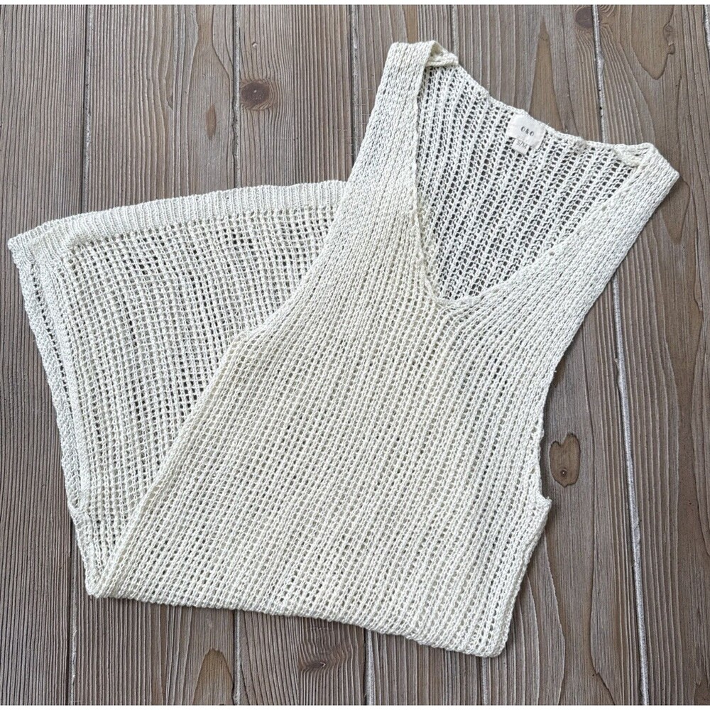 Women’s Ivory Crochet Knit O & O Bathing Suit Swimsuit Cover Up Size Small
